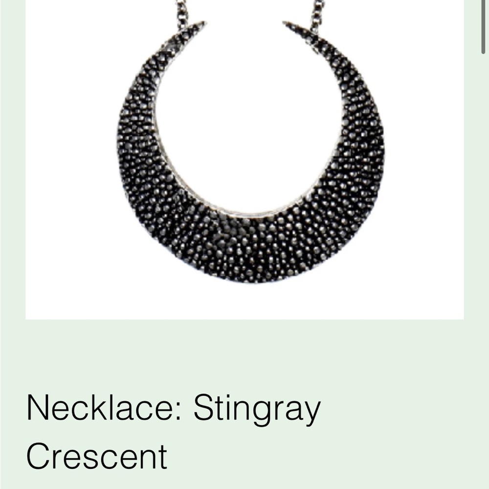 Lauren Wolf oxidized sterling silver stingray crescent necklace